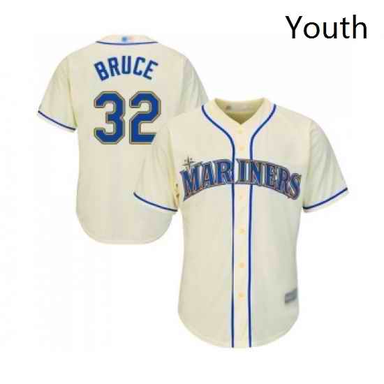 Youth Seattle Mariners 32 Jay Bruce Replica Cream Alternate Cool Base Baseball Jersey